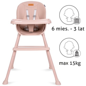 Kidwell EATAN Стул деревянный 4в1 розовый