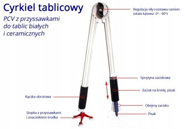 Cyrkiel tablicowy PCV na przyssawki