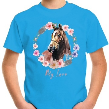 T-SHIRT KOSZULKA DLA DZIECKA KONIE 140 SUPER JAKOŚĆ