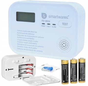 CZUJNIK CZADU DETEKTOR TLENKU WĘGLA CO SMARTWARES