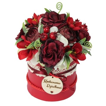 Flower box prezent kwiaty dla Dziadka bukiet STYL