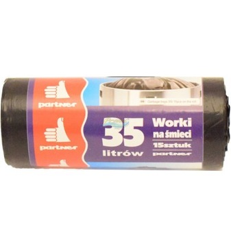 Partner Worki Na Śmieci Ldpe 35 L 15 szt – czarne