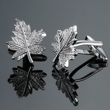Запонки с узором GREY MAPLE LEAF