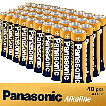 40x NAJMOCNIEJSZE baterie alkaliczne PANASONIC POWER LR03 AAA ważność 10lat