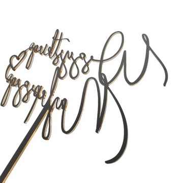 Topper toper na tort złoty MINI PIKER Wszystkiego Najlepszego złote lustro