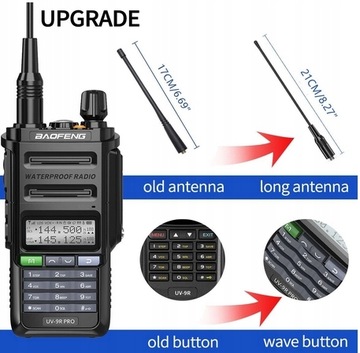 KRÓTKOFALÓWKA BAOFENG UV-9RPro WODOODPORNY BUDOWA