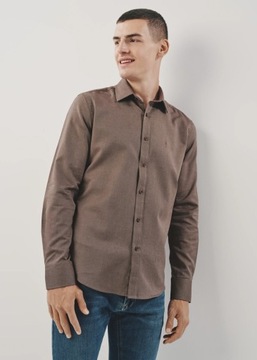 OCHNIK Brązowa koszula męska KOSMT-0310-89 r. XL