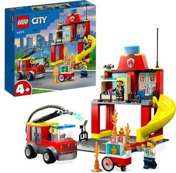 LEGO City 60375 Remiza strażacka i wóz strażacki