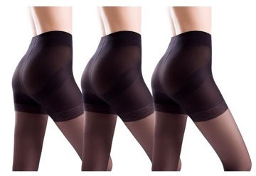 WYSZCZUPLAJĄCE RAJSTOPY PUSH-UP zestaw 3-pak
