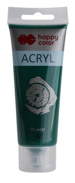 Farba akrylowa 75ml ciemno zielony, Happy Color 52