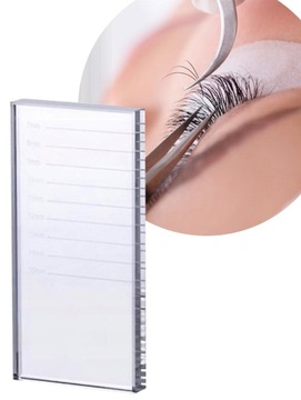 PODSTAWKA DO RZĘS SZKLANA LASH HOLDER ZE SKALĄ PRZEDŁUŻANIE RZĘS 10 X 5 CM