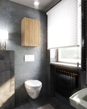 ВМЕСТИТЕЛЬНЫЙ ПОДВЕСНОЙ ШКАФ ДЛЯ ВАННОЙ 40 СМ МЕБЕЛЬ ДЛЯ ВАННОЙ КОМНАТЫ ДУБ СОНОМА СТОЙКА