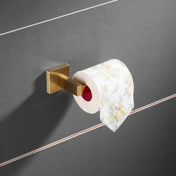 Uchwyt wieszak na papier toaletowy ZŁOTY POŁYSK