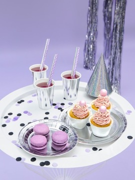 БУМАЖНЫЙ СТАКАН МЕТАЛЛИЧЕСКИЙ 220 мл 1 уп./6 шт. СЕРЕБРО