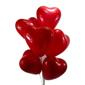Duży zestaw 100 Balonów Serca Czerwone Ślub Urodziny Komunia MOCNE DUŻE