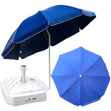 Parasol ogrodowy 240cm z podstawą kwadrat zestaw