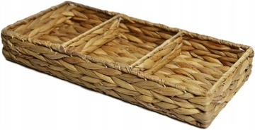 KOSZYK ORGANIZER PLECIONY Z LIŚCI HIACYNTU 35x16x5