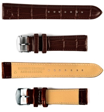PASEK DO ZEGARKA 22MM – SKÓRZANY – CIEMNY BRĄZ