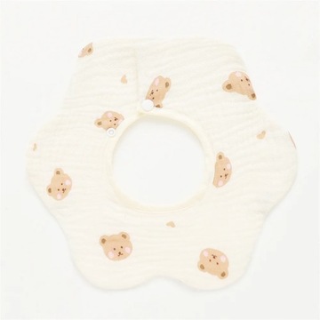 Newborn Cotton Gauze Print Baby Bibs Infant Boys Girls Burp Cloth Button
