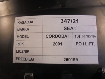BUDÍKY PŘÍSTROJOVÁ DESKA SEAT CORDOBA I 1,4B W06K0920821C