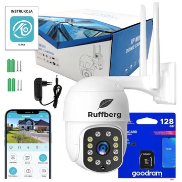 KAMERA OBROTOWA ZEWNĘTRZNA SIM 3G 4G 2K FullHD DETEKCJA RUCHU PODGLĄD 128GB