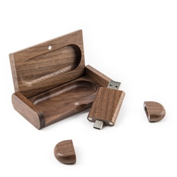 Флешка-накопитель ОРЕХ, 64 ГБ 3,0 + 3,2 USB-C TYPE C + КОРОБКА + ГРАВИРОВКА ВАШЕГО ЛОГОТИПА