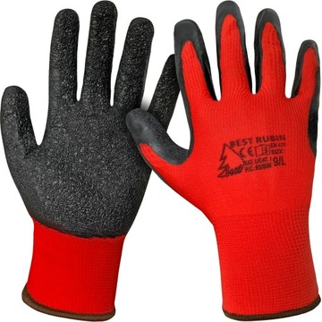 Перчатки рабочие защитные латексные BEST RUBIN 8M, прочные