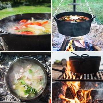 KOCIOŁEK ŻELIWNY WISZĄCY GARNEK myśliwski węgierski 9L na OGNISKO GRILL