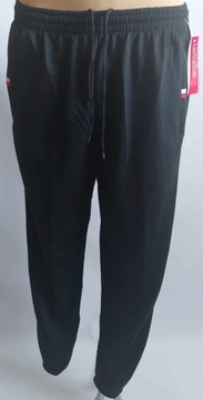 Spodnie męskie dresowe czarne ze ściągaczami LINTEBOB Y-46333-LK r. 5 XL
