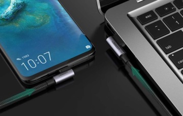 КАБЕЛЬ UGREEN USB-A–USB C, УГОЛ 90 ГРАДУСОВ QC3.0 PD 3A МОСТОВОЙ КАБЕЛЬ 0,5 М