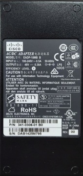 Оригинальный блок питания Cisco EADP-18MB, 48В 0,38А, 5,5*2,5