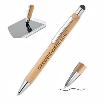 Długopis Drewniany Touch Pen Bambus Gadżet + Grawer