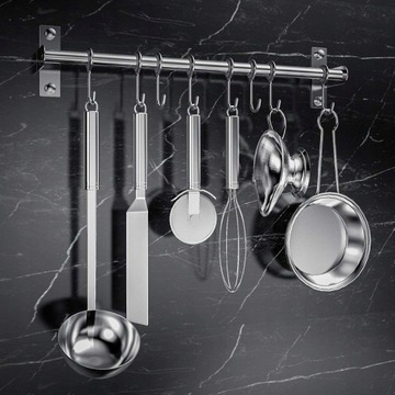 ХРОМИРОВАННОЕ КУХОННОЕ КОЛЬЦО С 12 ДЕКОРАТИВНЫМИ ПОДВЕСКАМИ