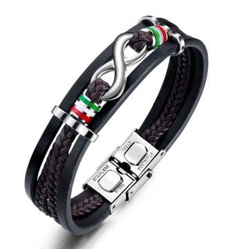 CZARNA BRANSOLETKA MĘSKA NIESKOŃCZONOŚĆ STAL