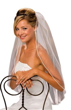 Welon ŚLUBNY ELEGANCJA z MEREŻKĄ 75cm WYSYŁKA w48h