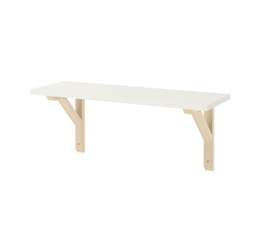 IKEA BURHULT /SANDSHULT Półka Biały/osika 59x20 cm