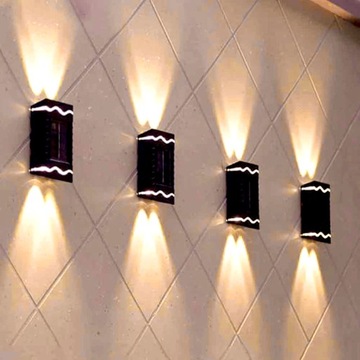 4x Kinkiet Solarny Elewacyjny LED Lampki Solarne Ogrodowe