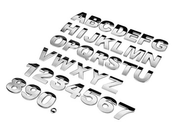 45 мм 3D металлические DIY буквы алфавита эмблема хромированные автомобильные наклейки цифровые