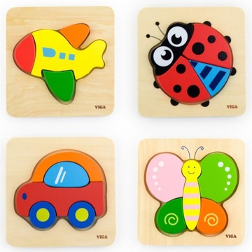 ДЕТСКИЙ ПАЗЛ ИЗ 4 ЧАСТЕЙ МАШИНКА ВОЗРАСТ 1,5+