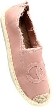 ESPADRYLE DAMSKIE RÓŻOWE wsuwane materiałowe 39