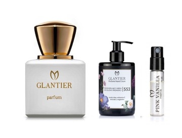 f4 GLANTIER 553 perfumy krem GRATIS próbka, wartość zestawu 99,00