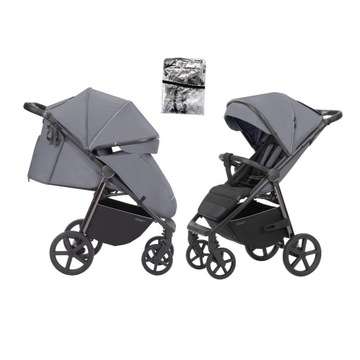 WÓZEK CARELLO BRAVO PLUS WÓZEK SPACEROWY OKRYCIE FOLIA STORM GREY + FOLIA