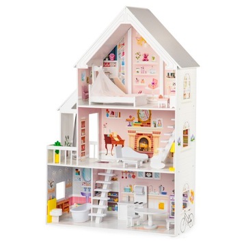 Drewniany domek dla lalek xxl Rezydencja pudrowa E