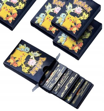 НАБОР ЧЕРНЫХ КОЛЛЕКЦИОННЫХ КАРТ ПОКЕМОН ИЗ 55 ШТ.