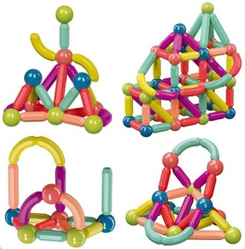 Конструктор из магнитных блоков, 64 шт.