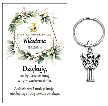Podziękowanie dla gości breloczek ANIOŁEK NR 19 KOMUNIA PAMIĄTKA PODARUNEK