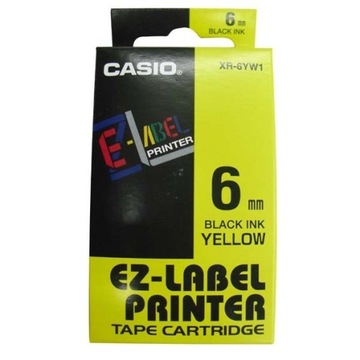 Casio oryginalny taśma do drukarek etykiet, Casio, XR-6YW1, czarny druk/żół