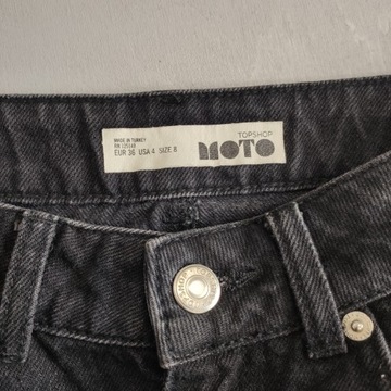 TOPSHOP Czarna Jeansowa SPÓDNICA z LAMPASAMI r. 36