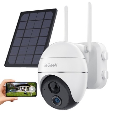Kamera Solarna Zewnętrzna Obrotowa Bezprzewodowa IP WiFi 2MPx 1080P 4x Zoom