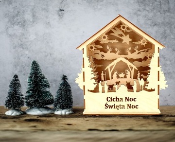 РОЖДЕСТВЕНСКИЙ вертеп с подсветкой, 3D витраж V5